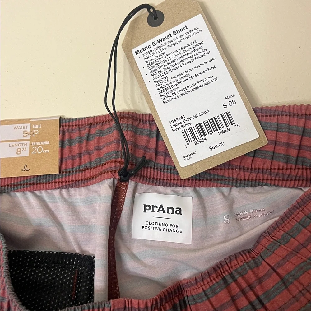 PrAna Men's Small Pull On Metric E-Waist Board Stretch 8